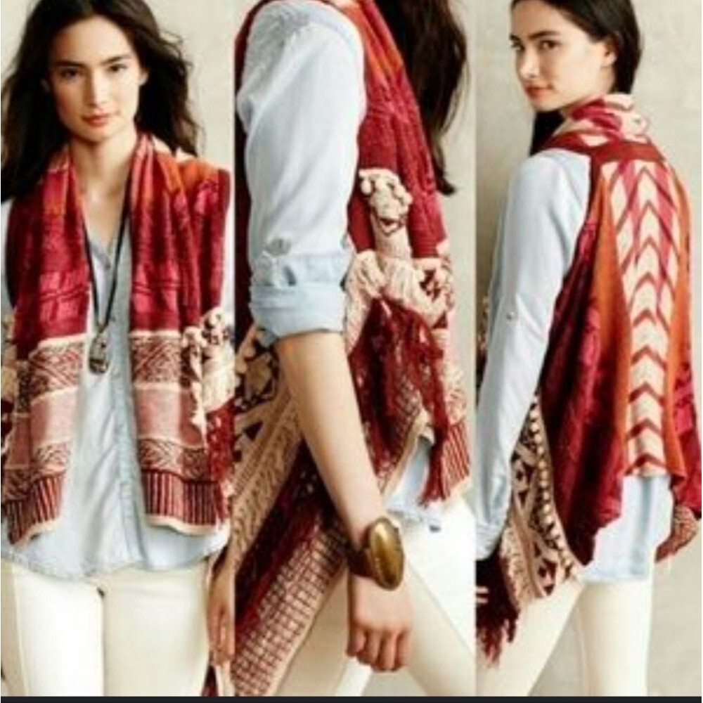 Moth Anthropologie Durango Jacquard Vest Sweater Womens  XS/S